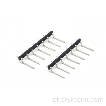 Conector de cabeçalho de pino de 2,54 mm em ângulo reto SMT